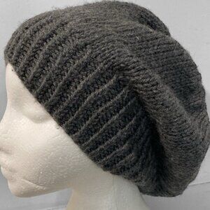 Grey knitted beanie hat